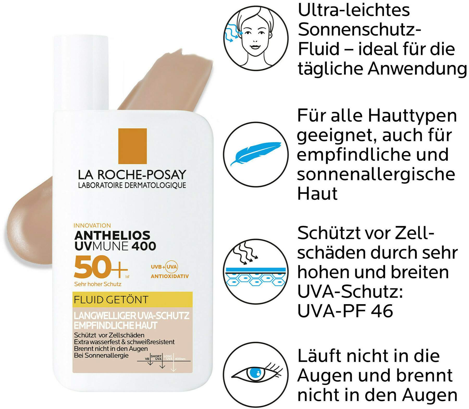 La Roche Posay Anthelios Invisible Fluid Getönt UVMune 400 LSF 50+ 50 ml