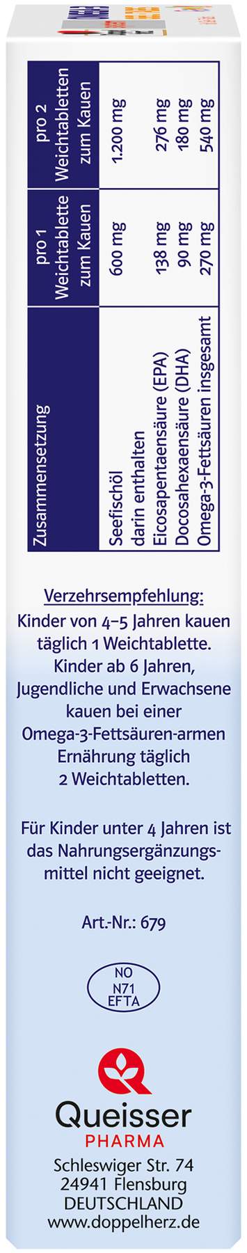 Doppelherz system Omega3 family Gel - Tabs 60 Kautabletten