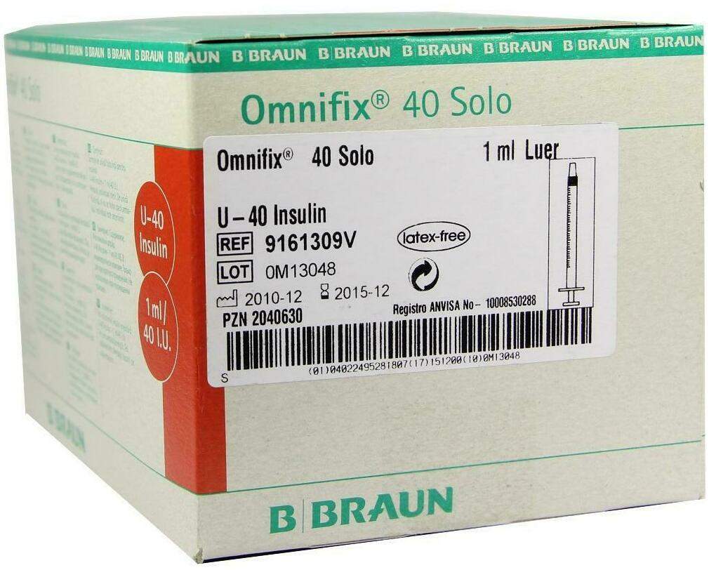 Omnifix Solo 40 100 X 1 ml Insulin Einmalspritzen
