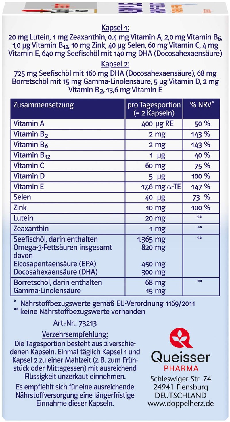 Doppelherz system Augen plus Sehkraft + Schutz + Tränenfilm-Formel 60 Kapseln