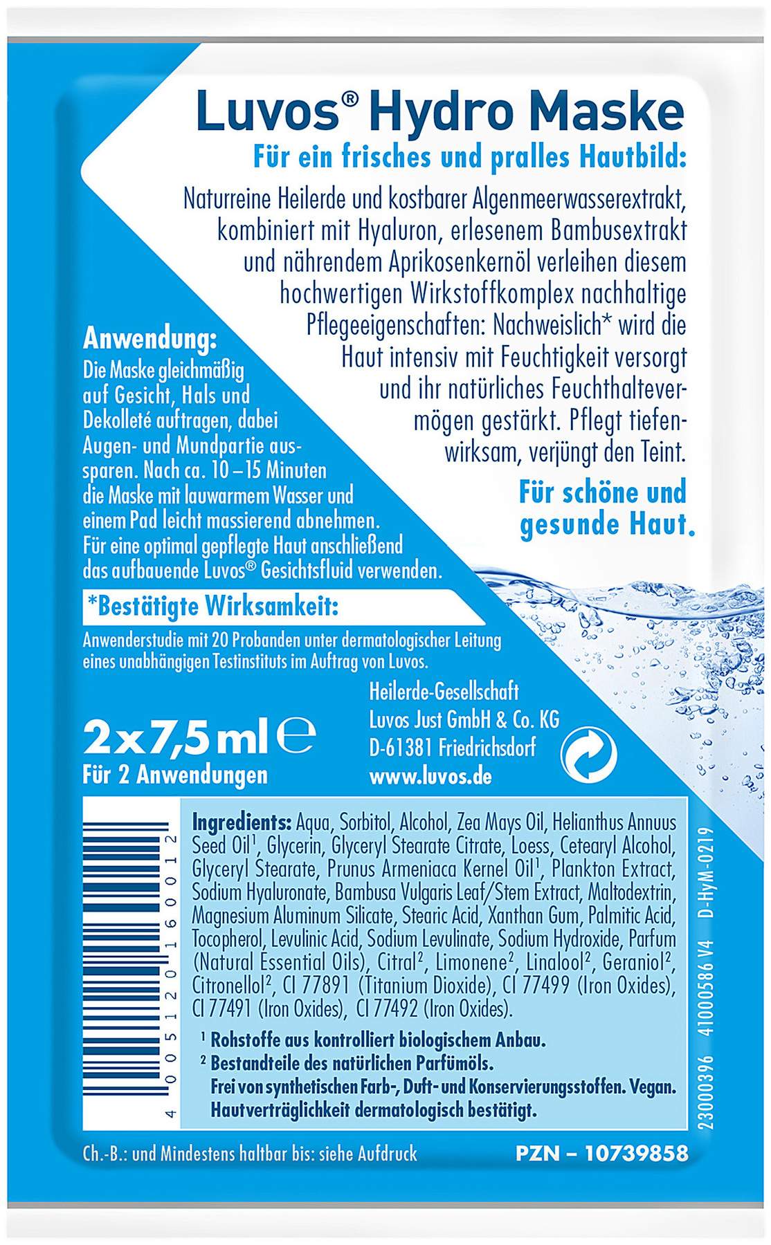Luvos Naturkosmetik Heilerde Hydro Maske 2 X 7,5 ml