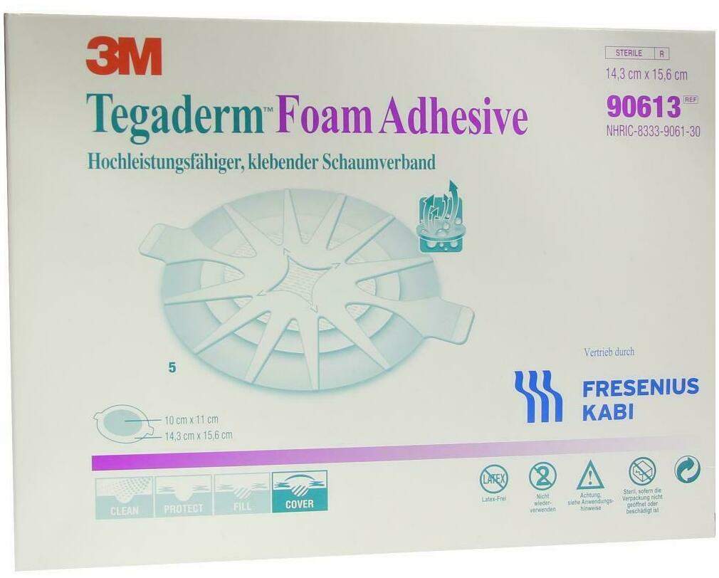 Tegaderm Foam Adhesive Fk 14,3x15,6cm Oval 90613