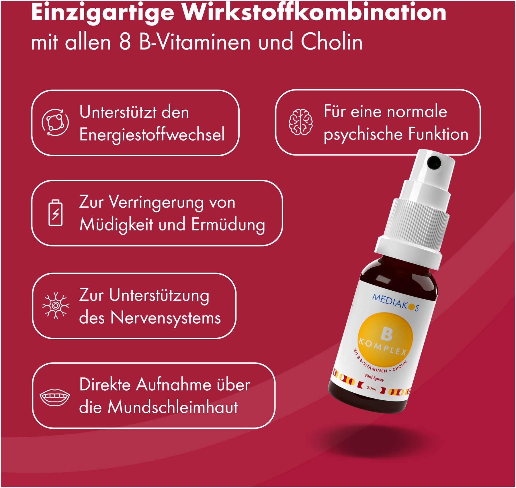 Vitamin B Komplex Mediakos Vital Spray 20 ml