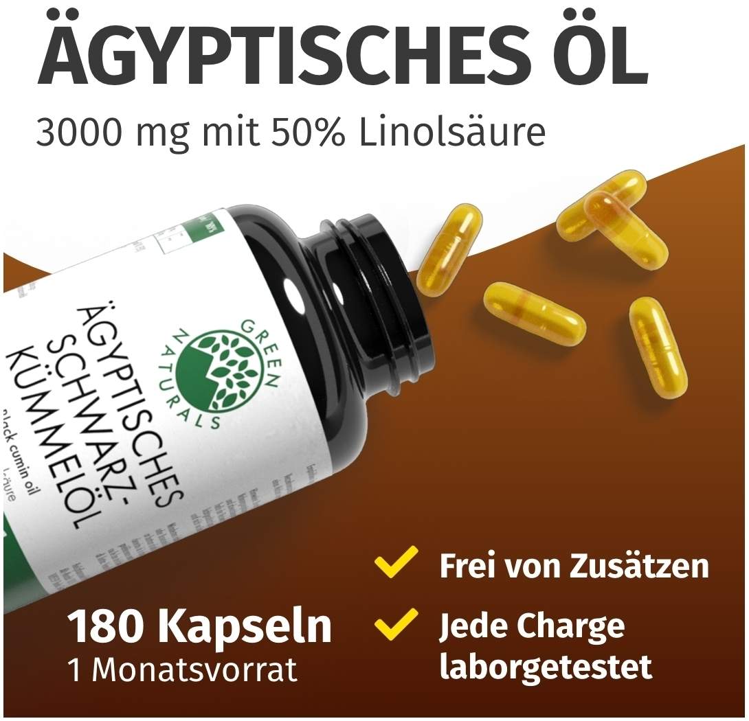 Green Naturals Ägyptisches Schwarzkümmelöl 180 Kapseln