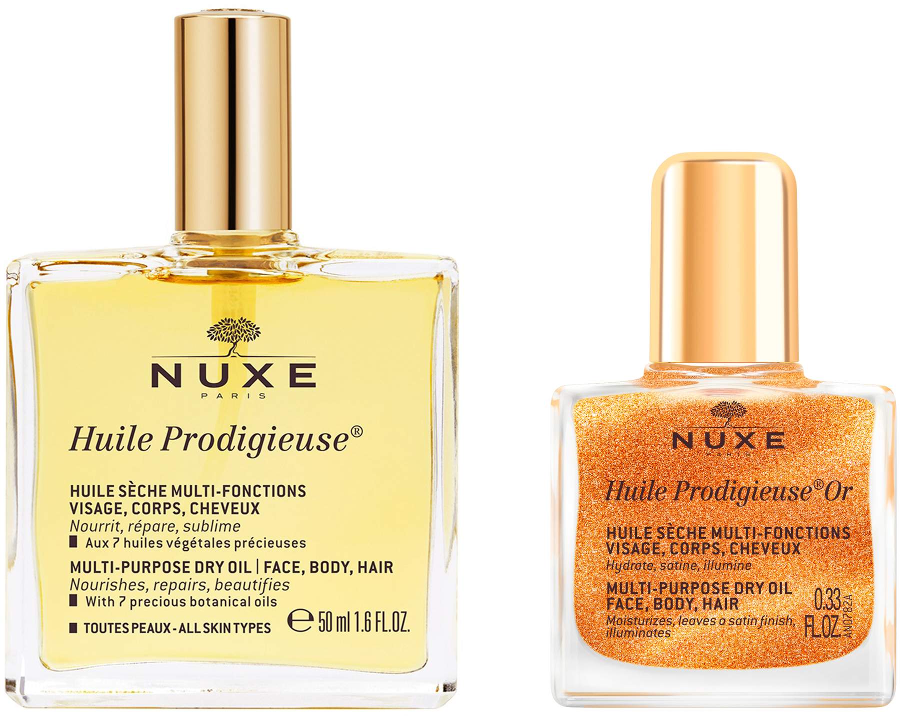NUXE Huile Prodigieuse NF 50 ml + gratis NUXE Huile Prodigieuse OR NF 10 ml