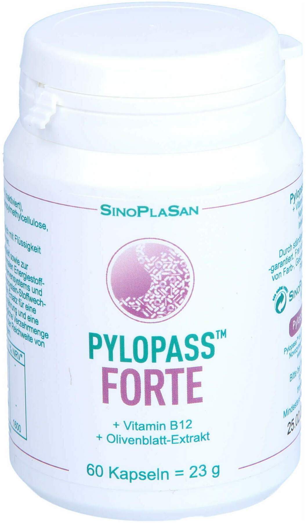 Pylopass Forte 200 Mg+vit.B12+olivenblattextr.Kapseln 60 Stück