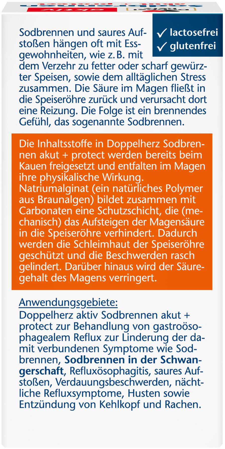 Doppelherz Aktiv Sodbrennen Akut + Protect 20 Kautabletten