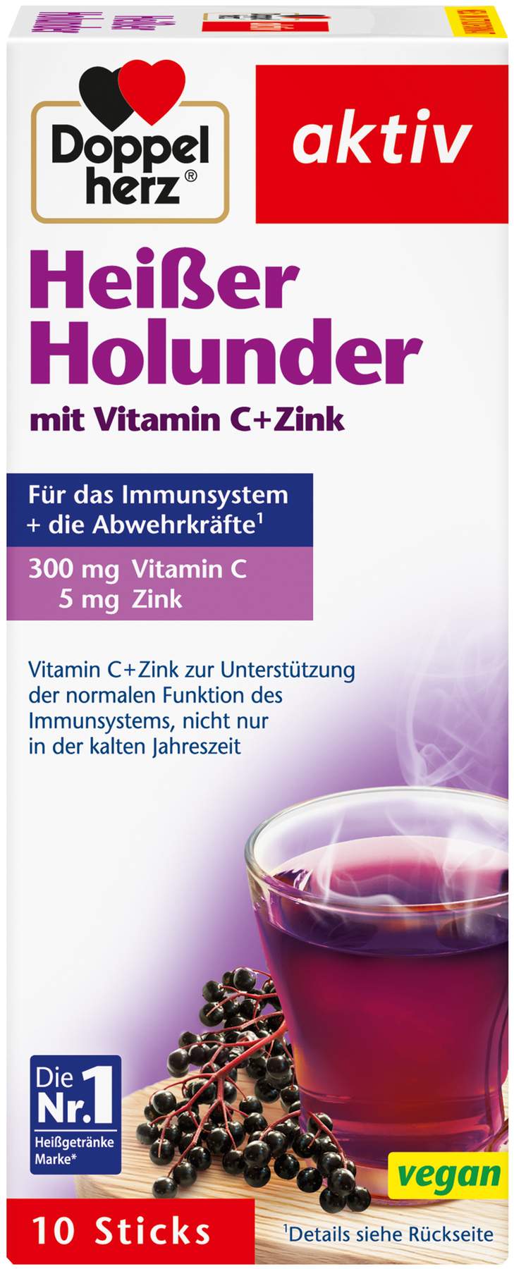 Doppelherz aktiv Heisser Holunder mit Vitamin C und Zink Granulat 10 Beutel