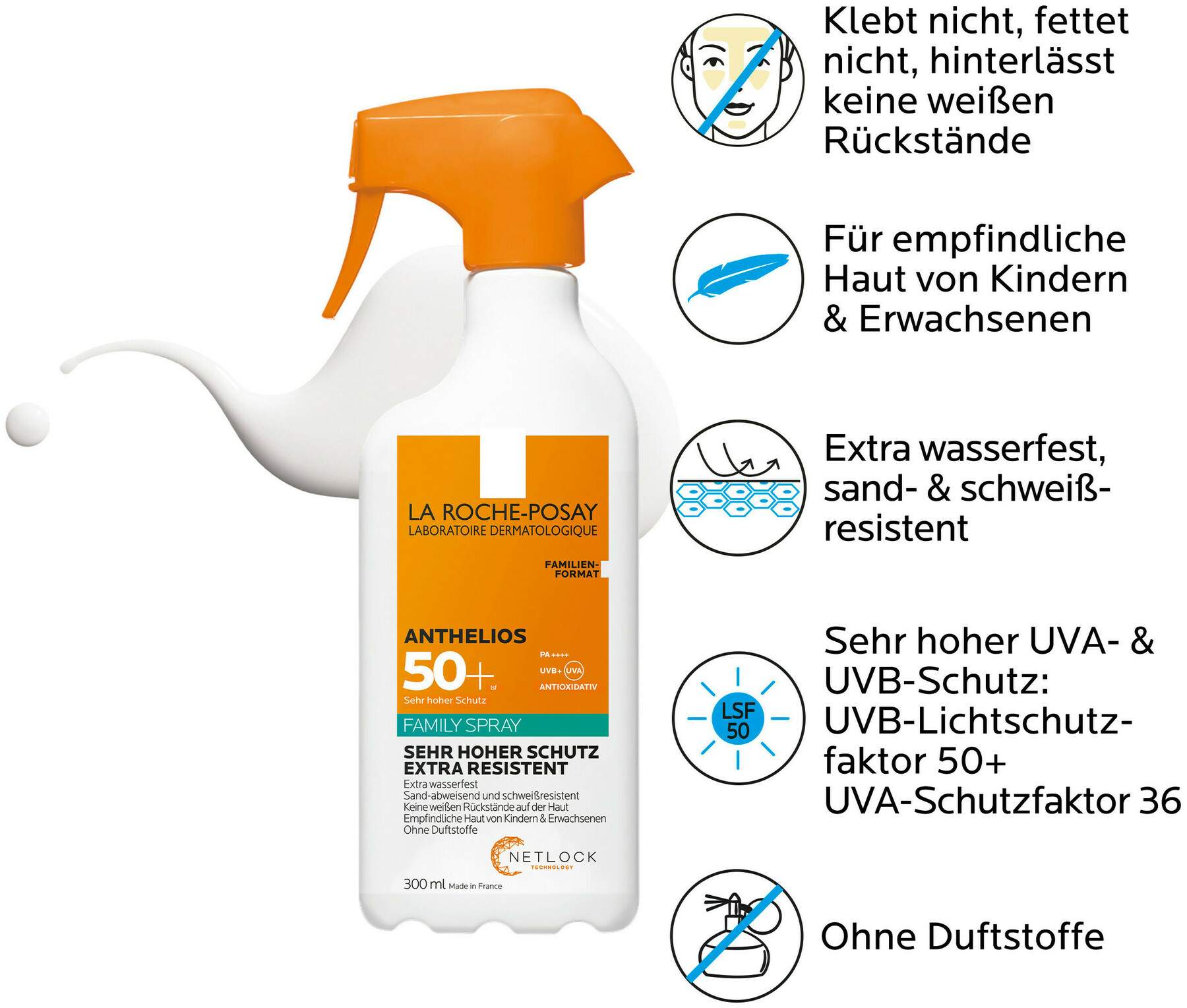La Roche Posay Anthelios Family Spray LSF 50 Ohne Parfum 300 ml