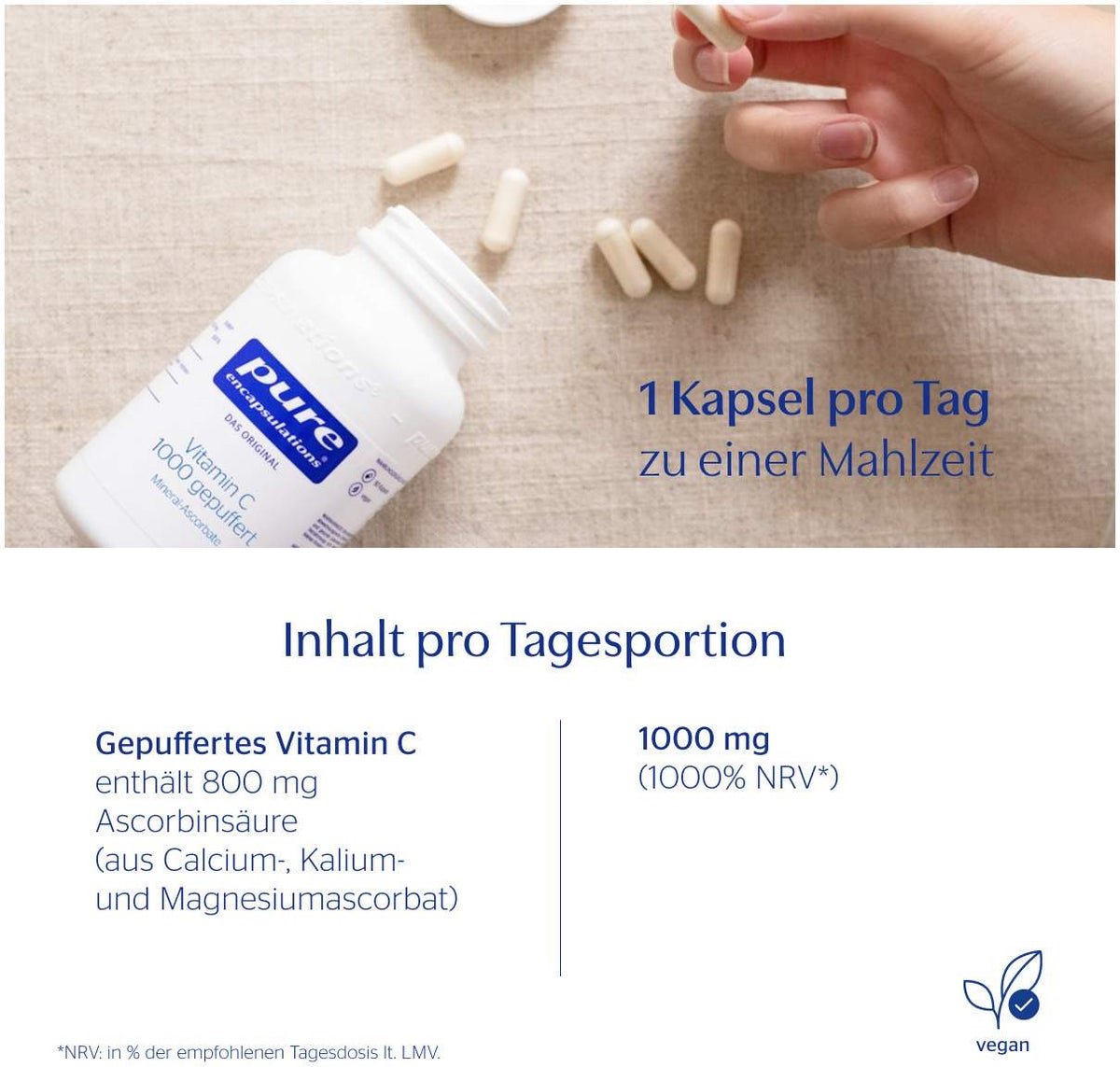 Pure Encapsulations Vitamin C 1000 Gepuffert 90 Kapseln