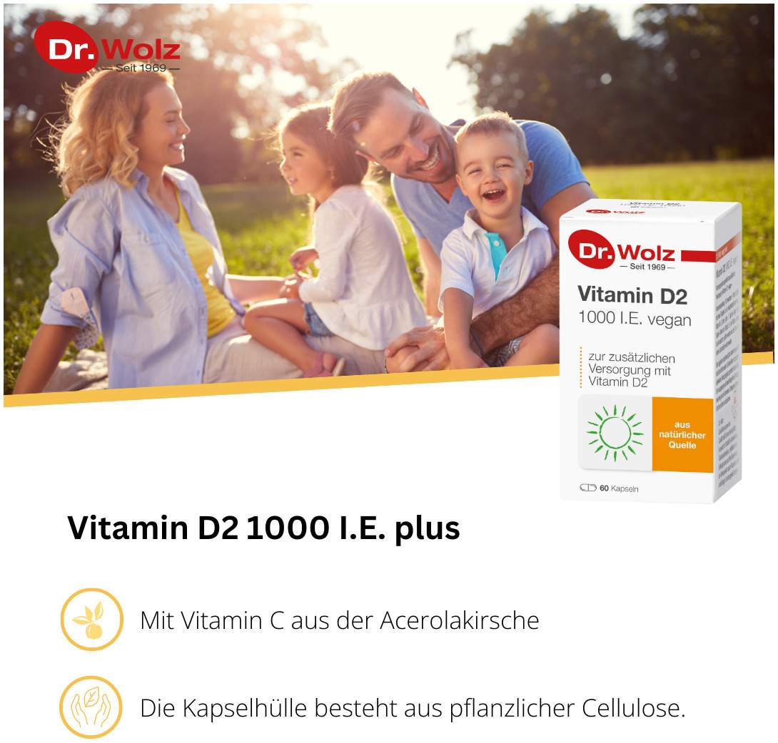 Vitamin D2 1000 I.E. Vegan 60 Kapseln