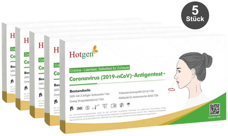 Hotgen Coronavirus Antigentest zur Laienanwendung 5 Stück