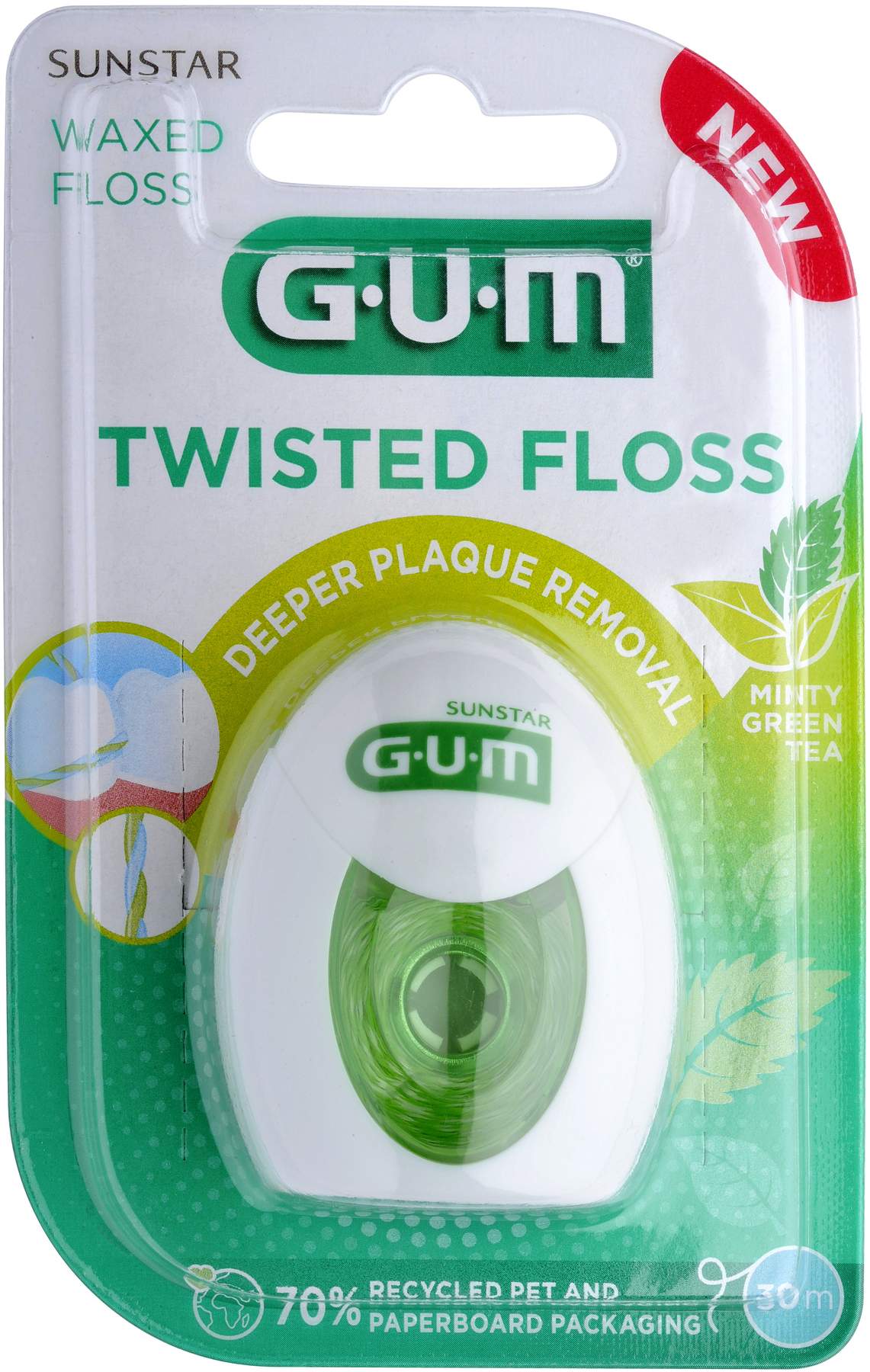 Gum Twisted Floss Waxed Zahnseide 50 M