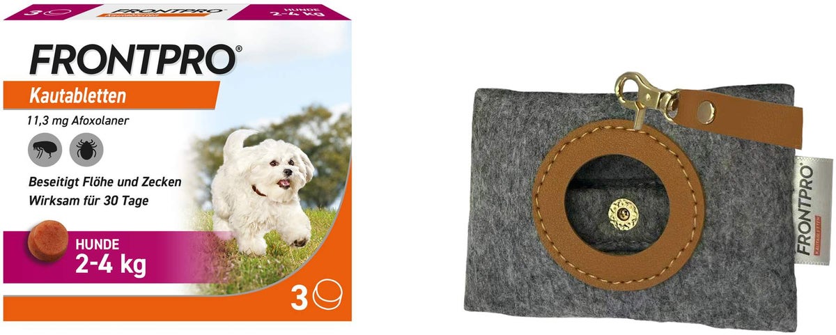 Frontpro 11,3 mg für den Hund 3 Kautabletten + gratis Hundebeutelspender 1 Stück