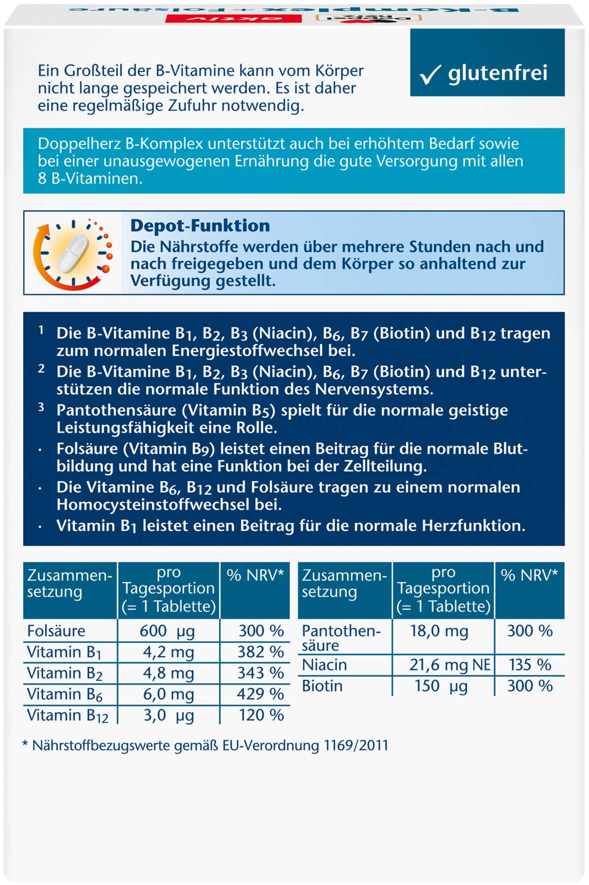Doppelherz Aktiv B-Komplex + Folsäure 150 Tabletten