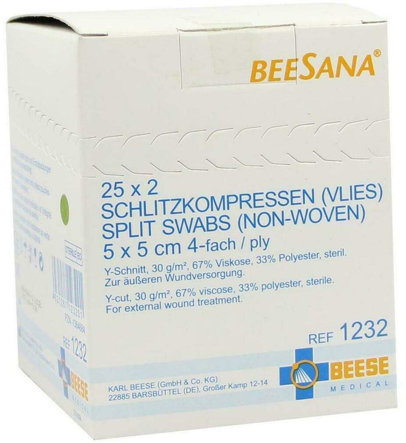 Schlitzkompressen Vlies 5x5cm 4fach St.1232