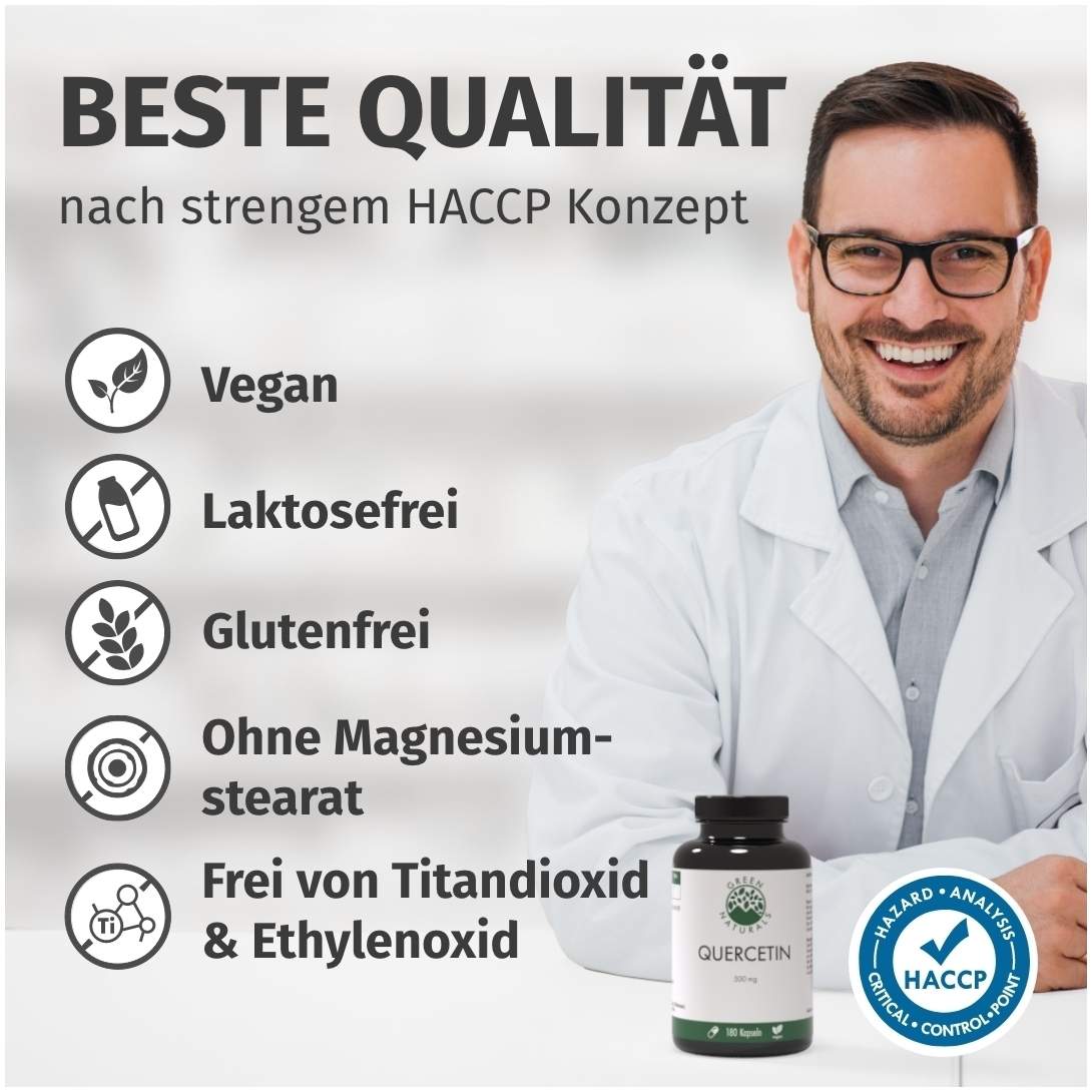 Green Naturals Quercetin 500 mg 180 Kapseln