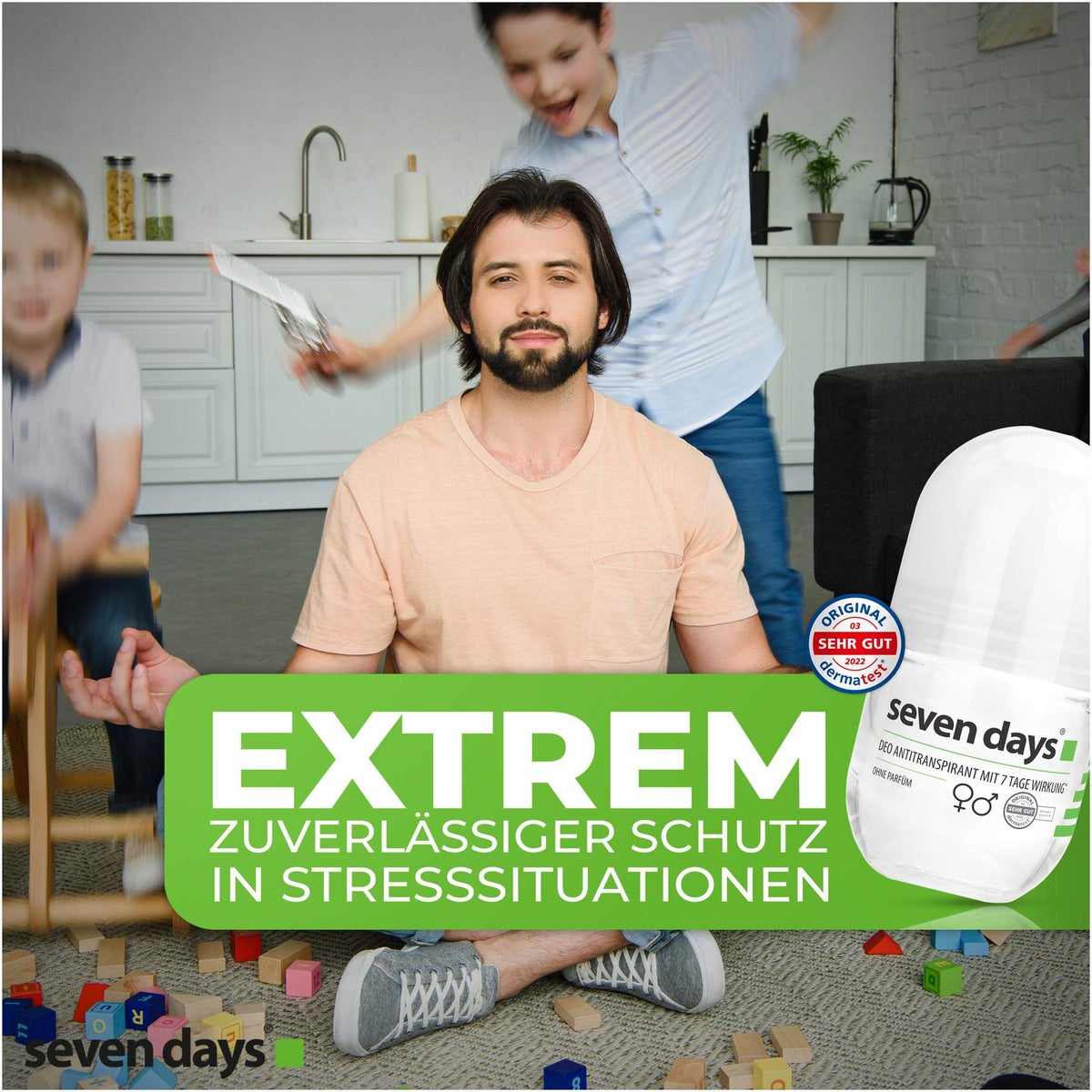 Seven Days Deo Antitranspirant Roll On Ohne Parfüm 50 ml