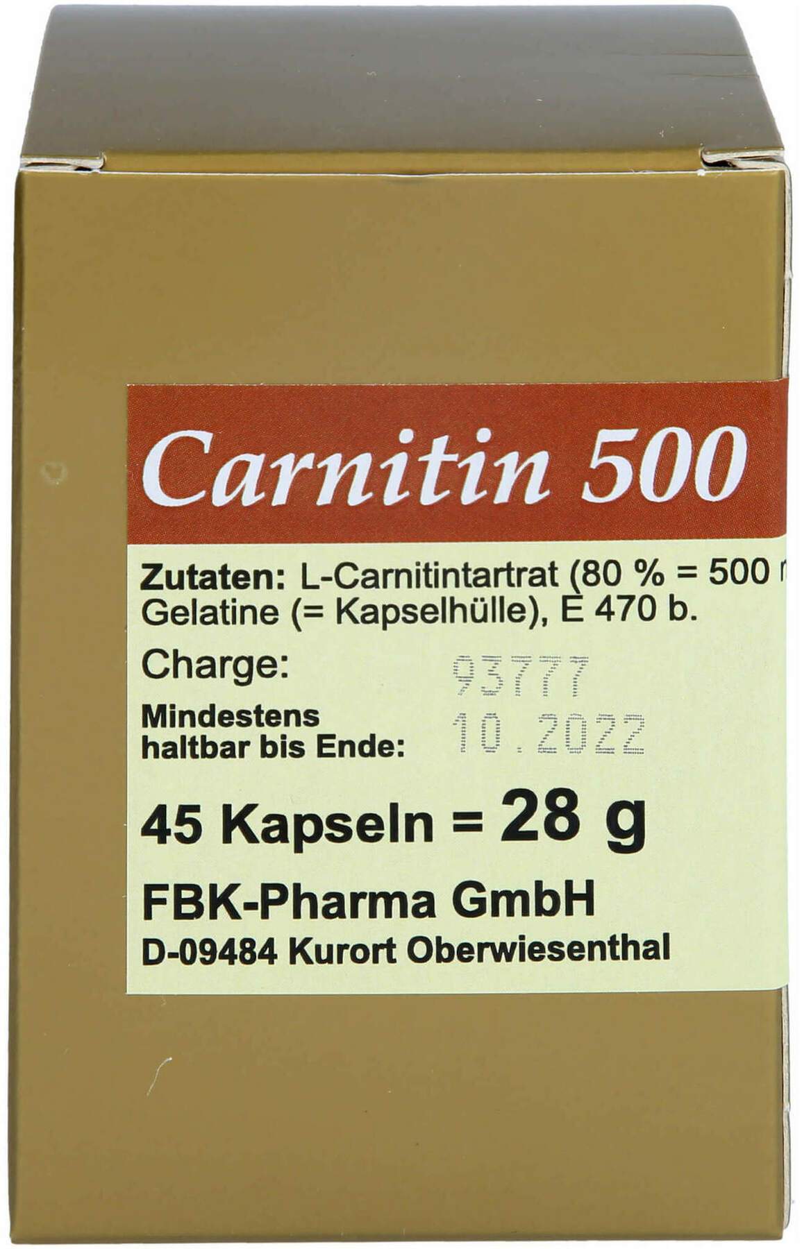Carnitin 500 Kapseln 45  Stück