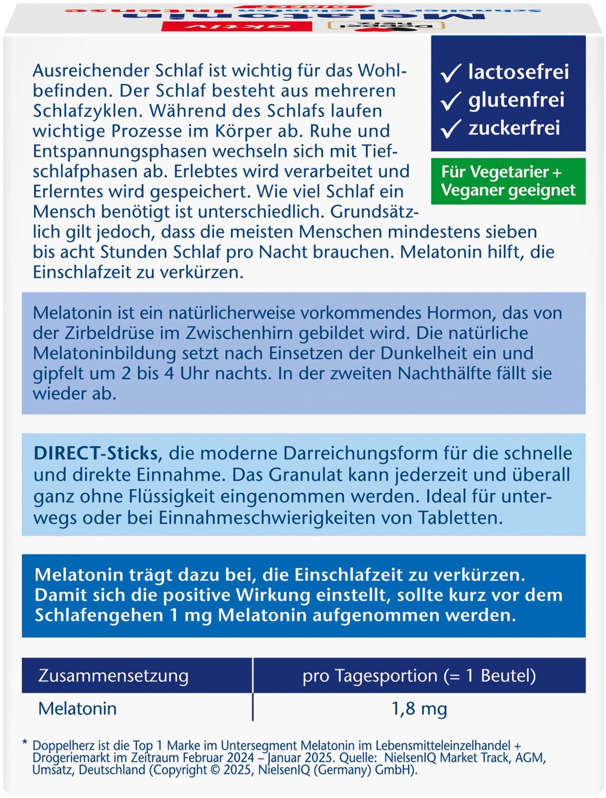 Doppelherz Aktiv Melatonin Direct Schneller Einschlafen 20 Pellets