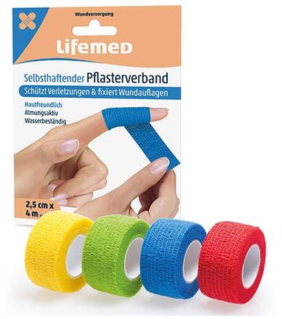 Selbsthaftender Pflasterverband 2,5 cm x 4m gedehnt, 3er Set