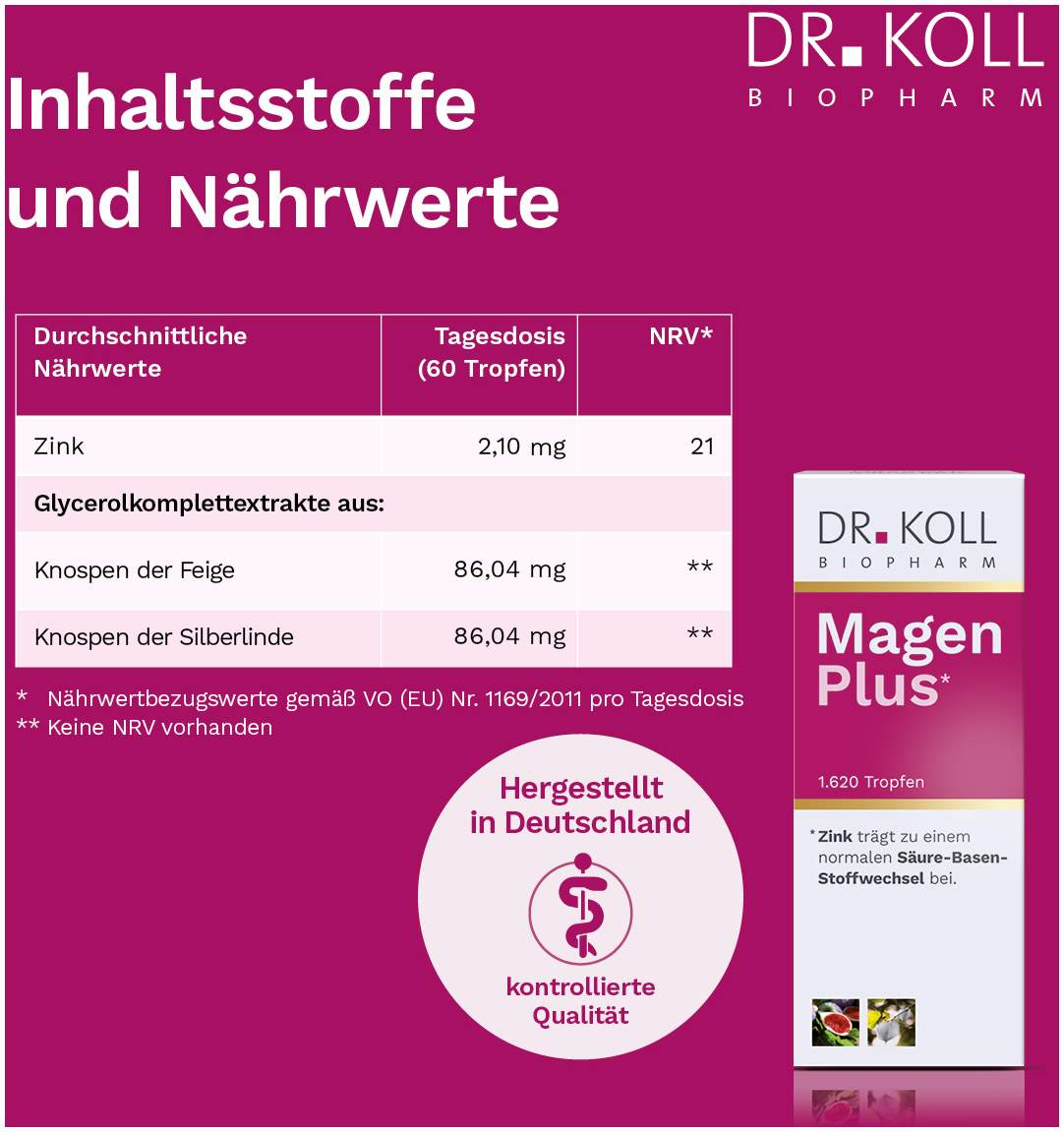 Magen Plus Dr.Koll Gemmo Feige Linde Zink Tropfen 50ml
