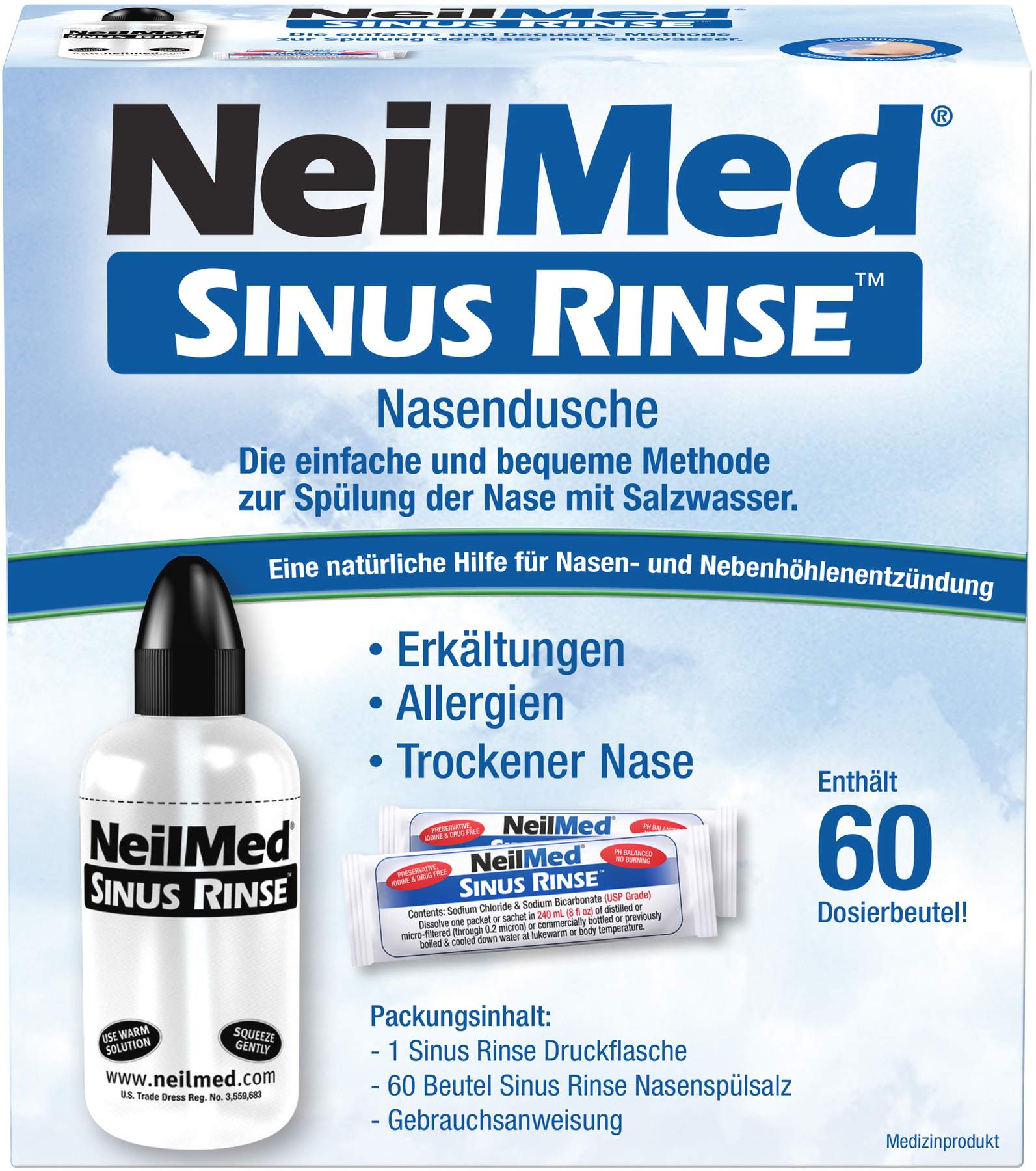 Neilmed Sinus Rinse Nasenspülsalz 60 X 2,4 G Dosierbeutel