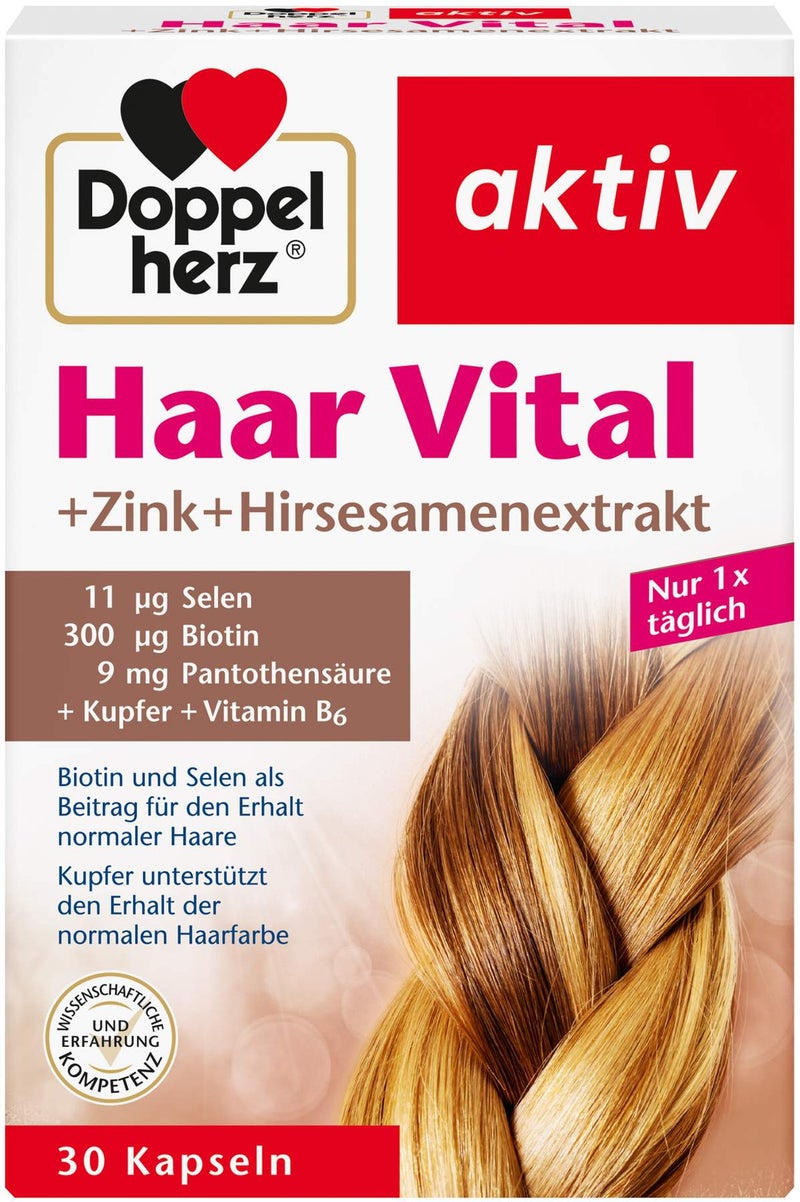 Doppelherz Aktiv Haar Vital + Zink + Hirsesamenextrakt 30 Kapseln