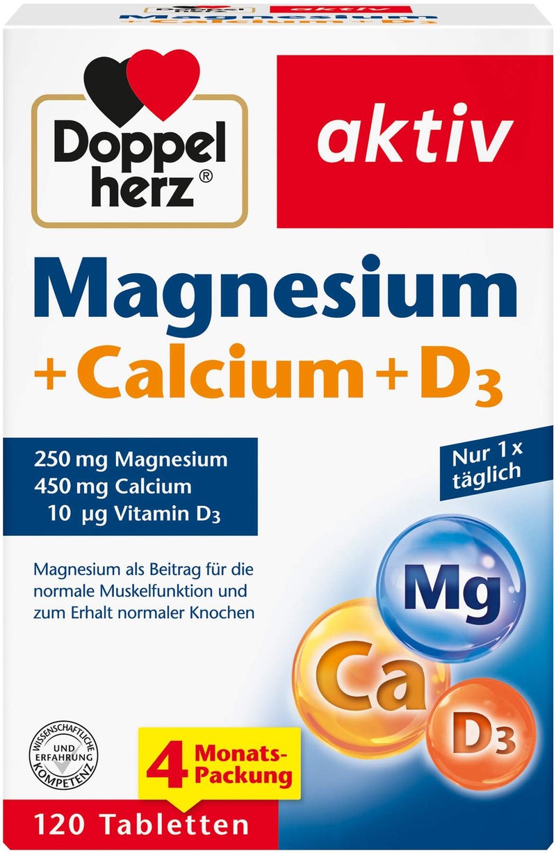 Doppelherz aktiv Magnesium + Calcium + D3 120 Tabletten