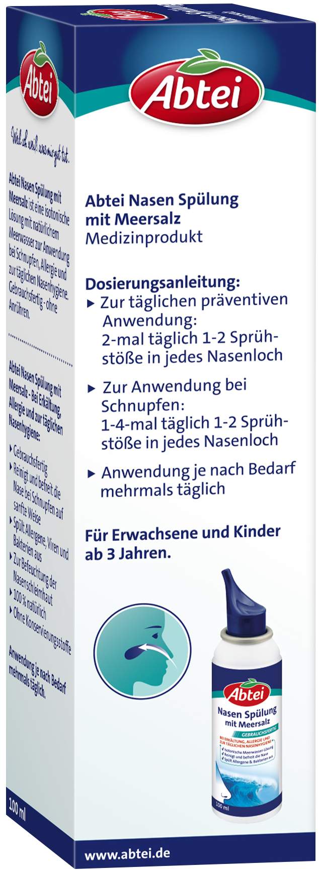 Abtei Meersalz Nasenspülung 100 ml Spray