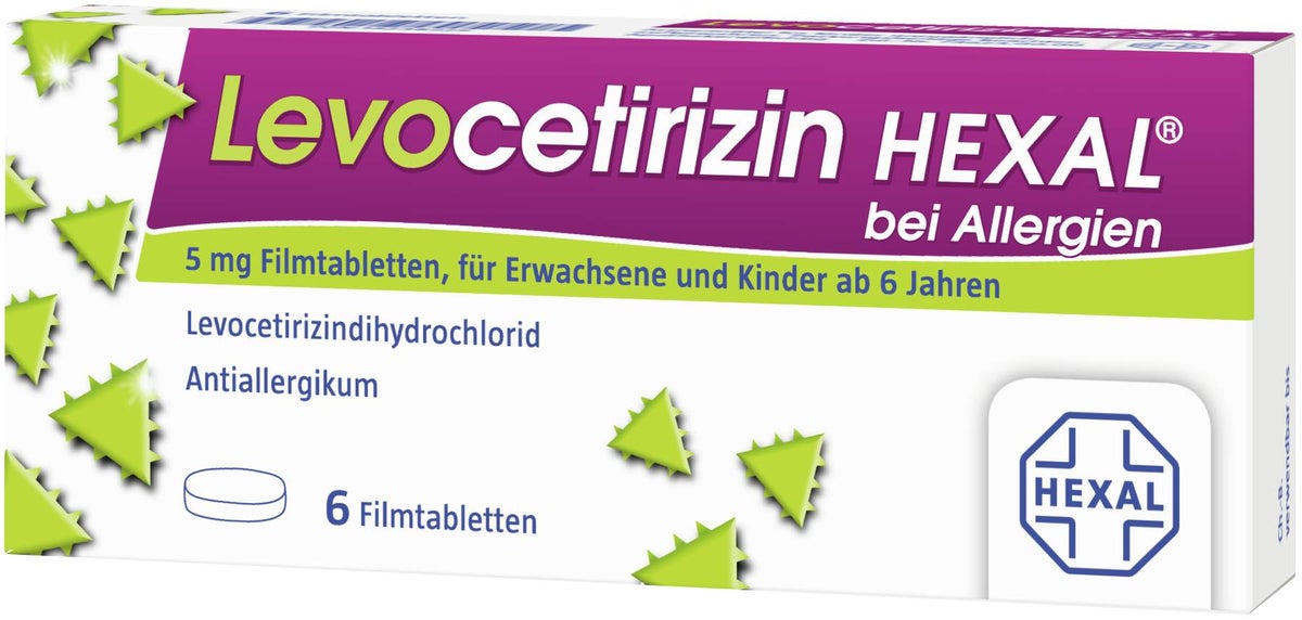 Levocetirizin Hexal bei Allergien 5 mg 6 Filmtabletten