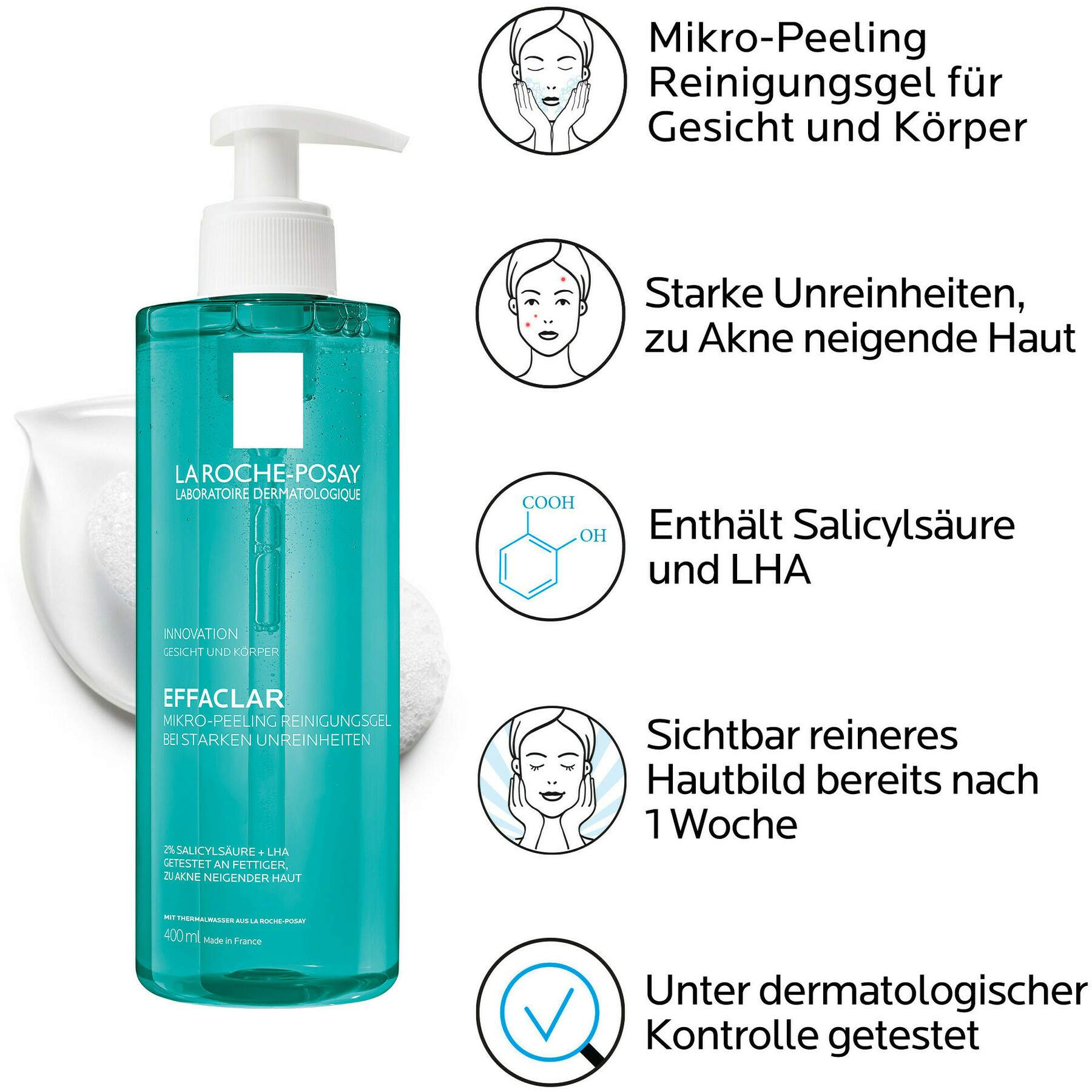 La Roche Posay Effaclar Mikro-Peeling Reinigungsgel 400 ml