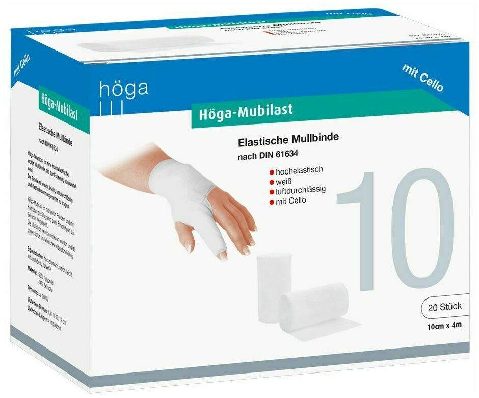 Höga Mubilast Fixierbinde 10cmx4m Mit Cellophan