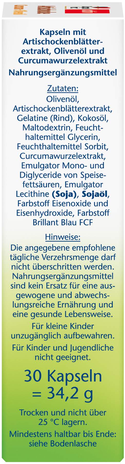 Doppelherz aktiv Artischocke + Olivenöl + Curcuma 30 Kapseln