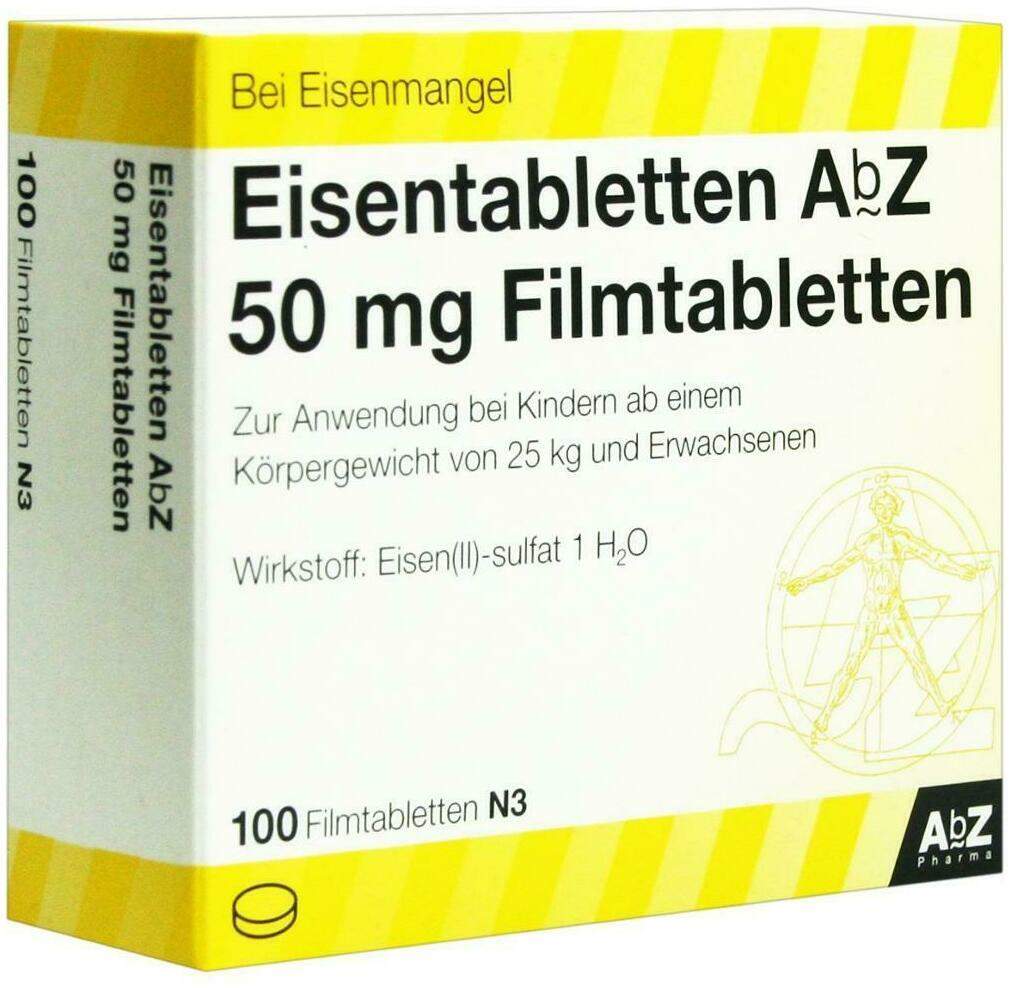 Eisentabletten Abz 50 mg 100 Filmtabletten