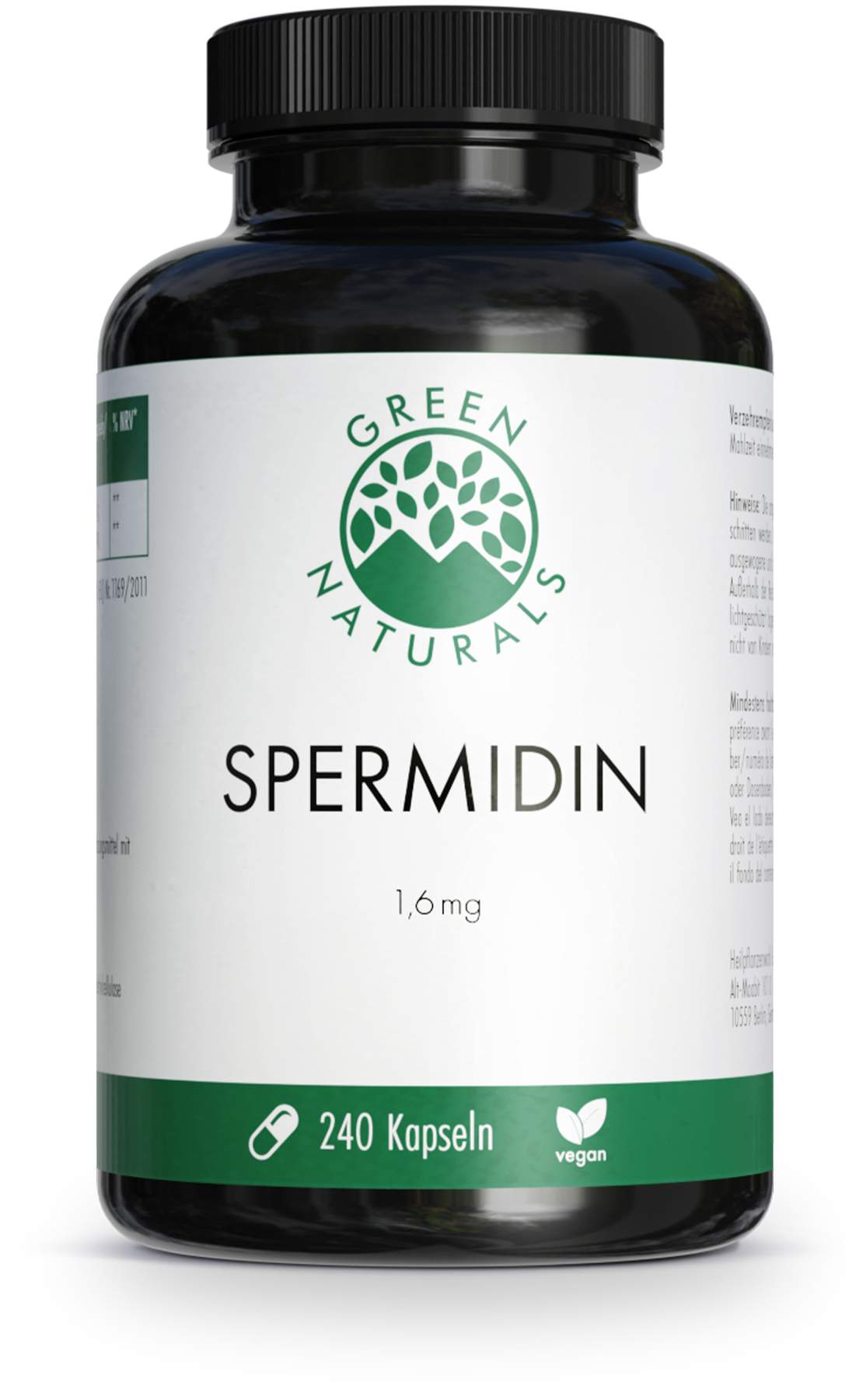 Green Naturals Spermidin 1,6 mg Vegan 240 Kapseln