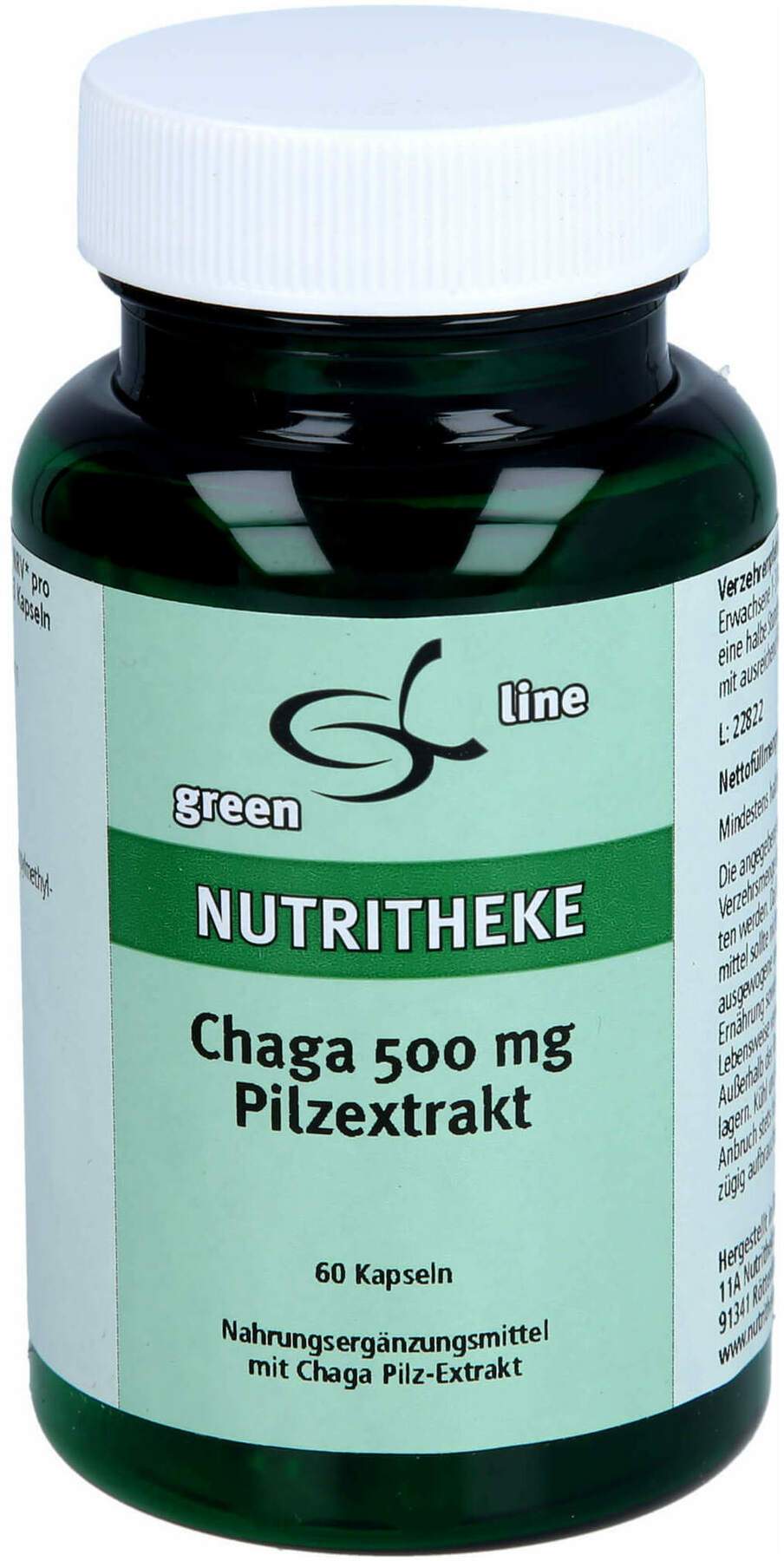 Chaga 500 mg Pilz Extrakt Kapseln 60 Stück