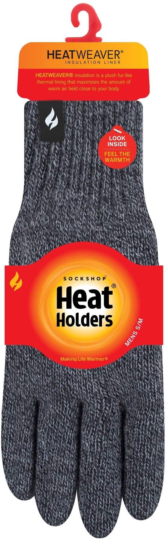 HeatHolders Herren Handschuhe Grau 1 Paar Größe S/M
