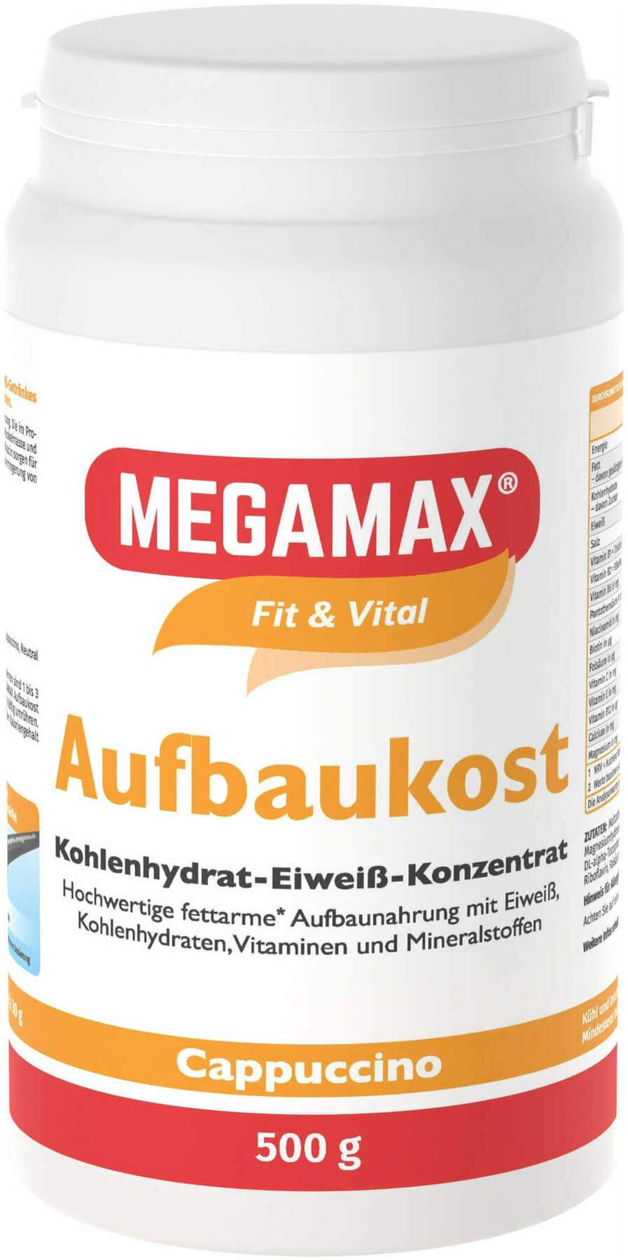 Megamax Aufbaukost Cappuccino Pulver 500g