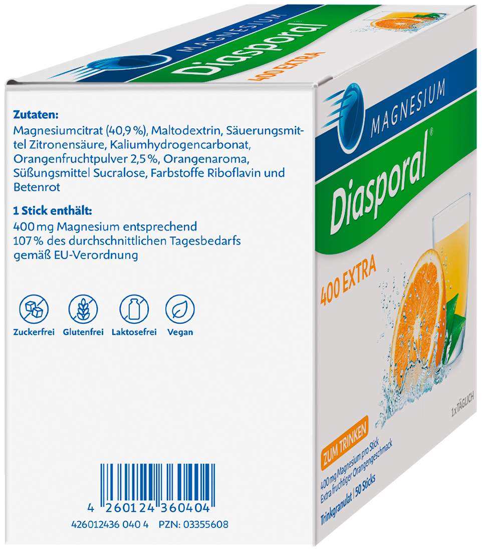 Magnesium Diasporal 400 extra Trinkgranulat 50 Stück