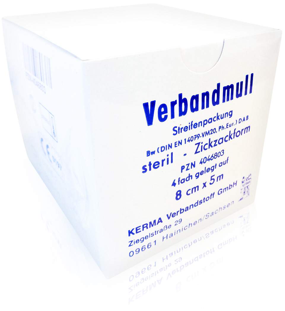 Verbandmull 8 cm X 5 M 4fach Steril 1 Tampon