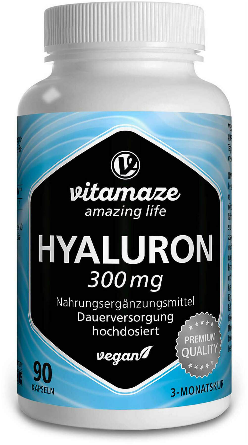 Hyaluronsäure 300 mg Hochdosiert Vegan 90 Kapseln
