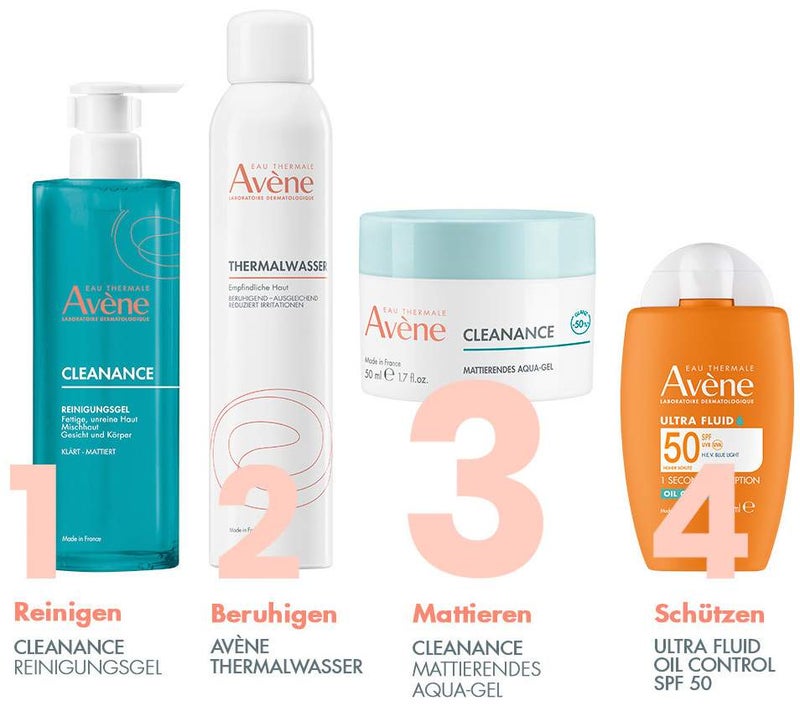 Avene Cleanance mattierendes Aqua-Gel für unreine Haut 50 ml