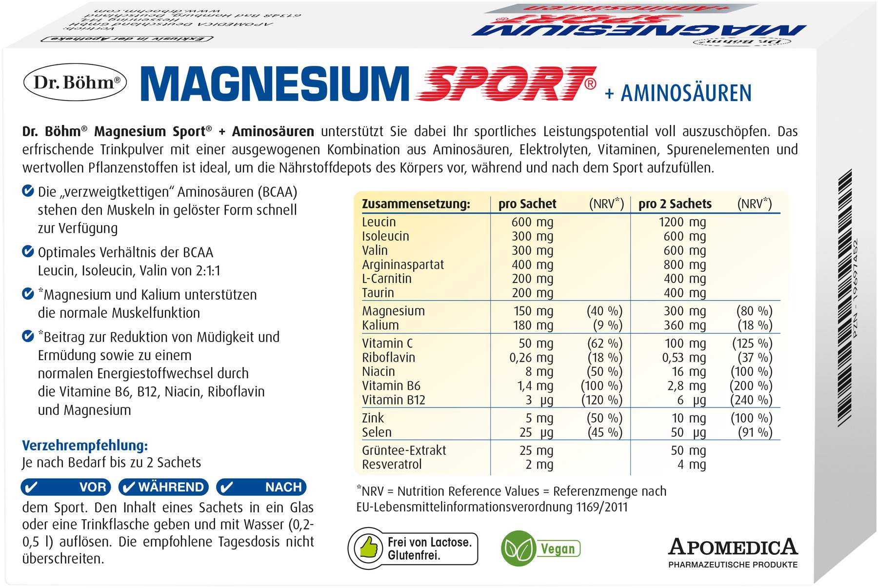 Dr. Böhm Magnesium Sport + Aminosäuren 14 Stück