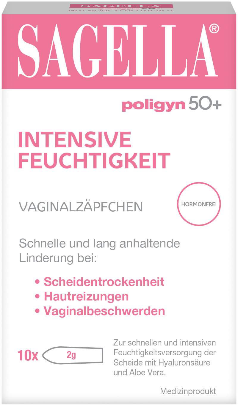 Sagella poligyn 50+ intensive Feuchtigkeit Ovula 10 x 2 g Zäpfchen