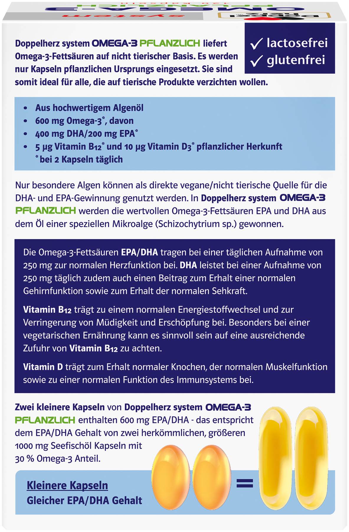 Doppelherz system Omega-3 Pflanzlich 120 Kapseln