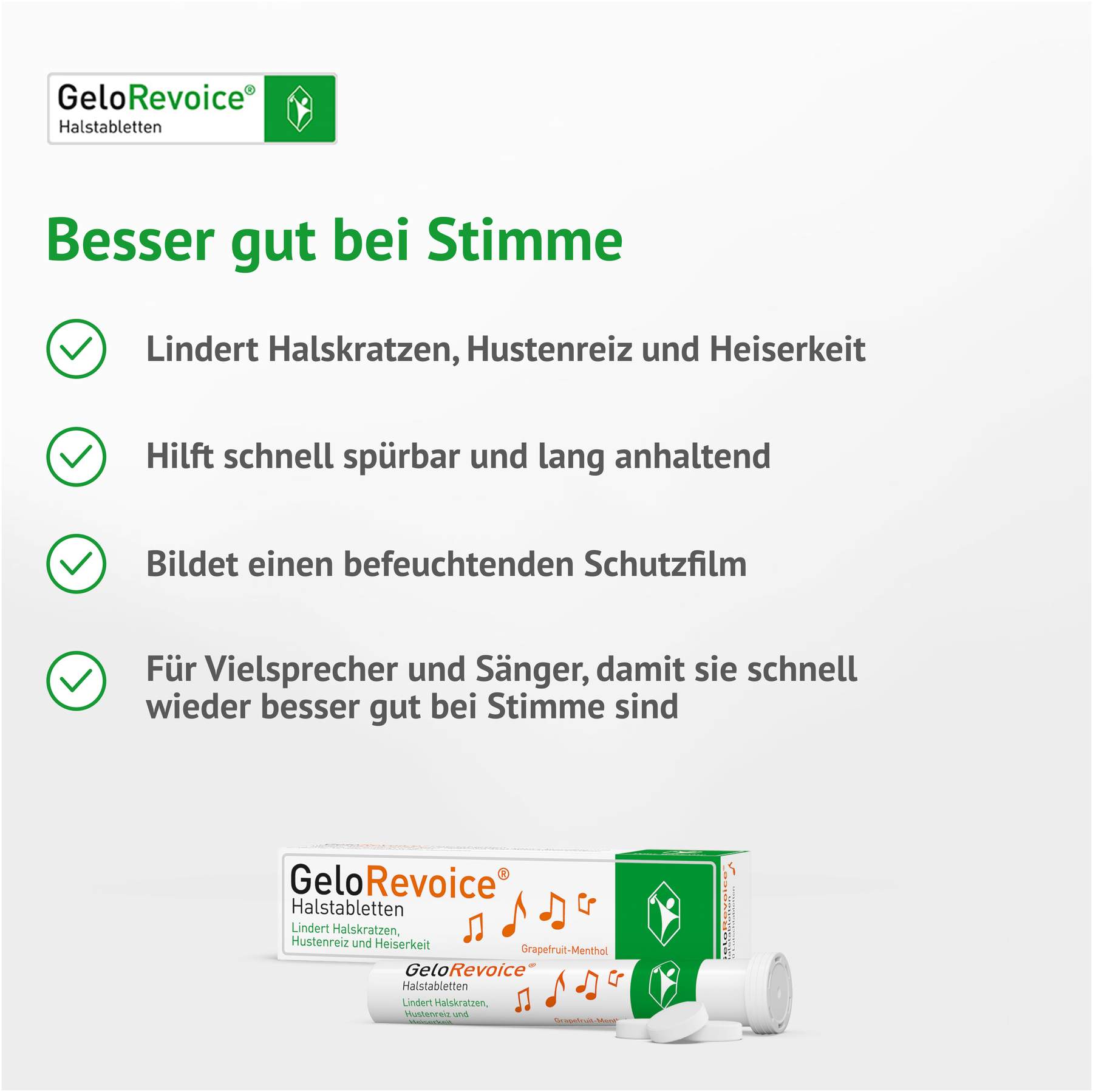 GeloRevoice Halstabletten Grapefruit-Menthol 20 Lutschtabletten