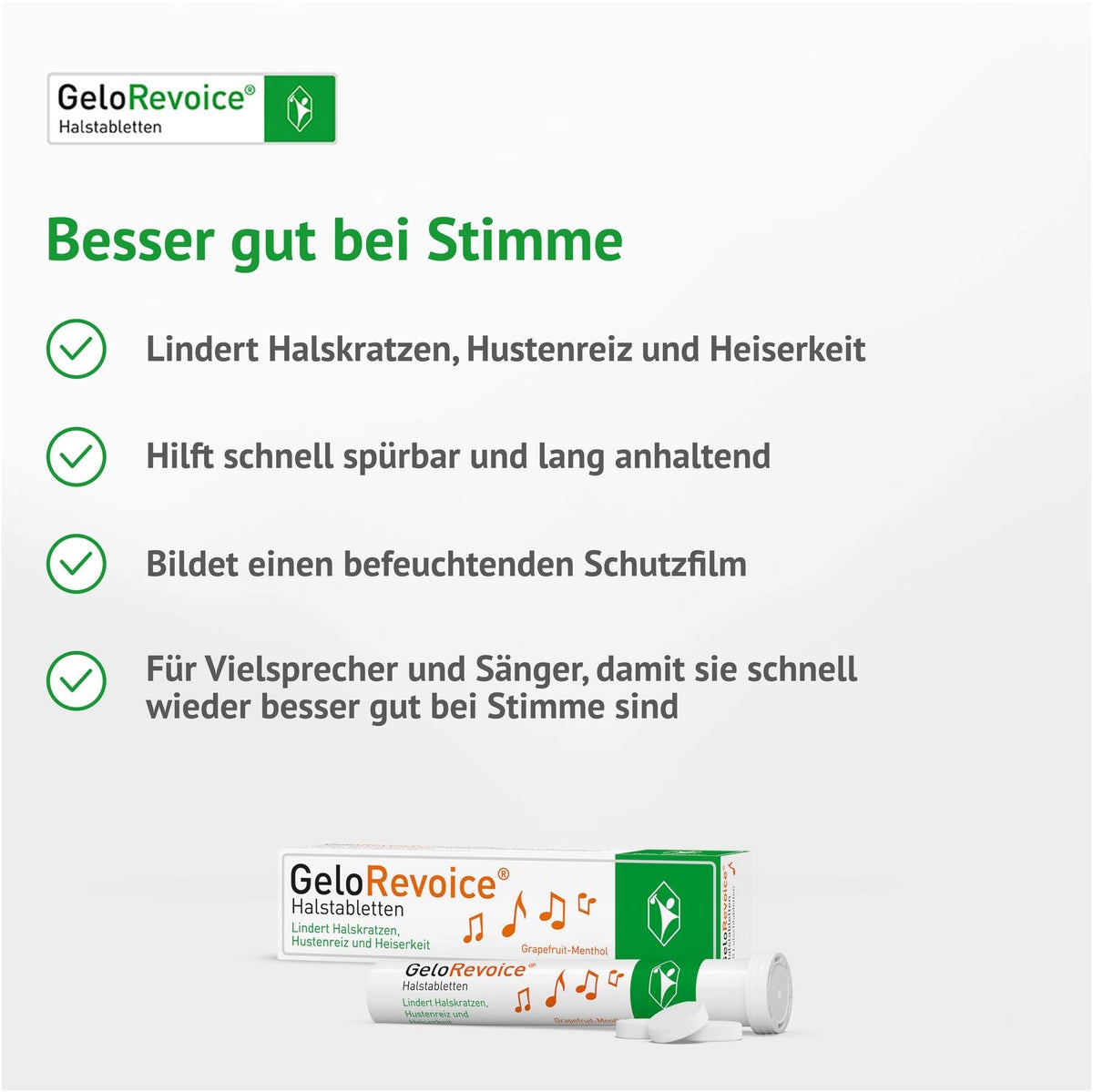 GeloRevoice Halstabletten Grapefruit-Menthol 20 Lutschtabletten