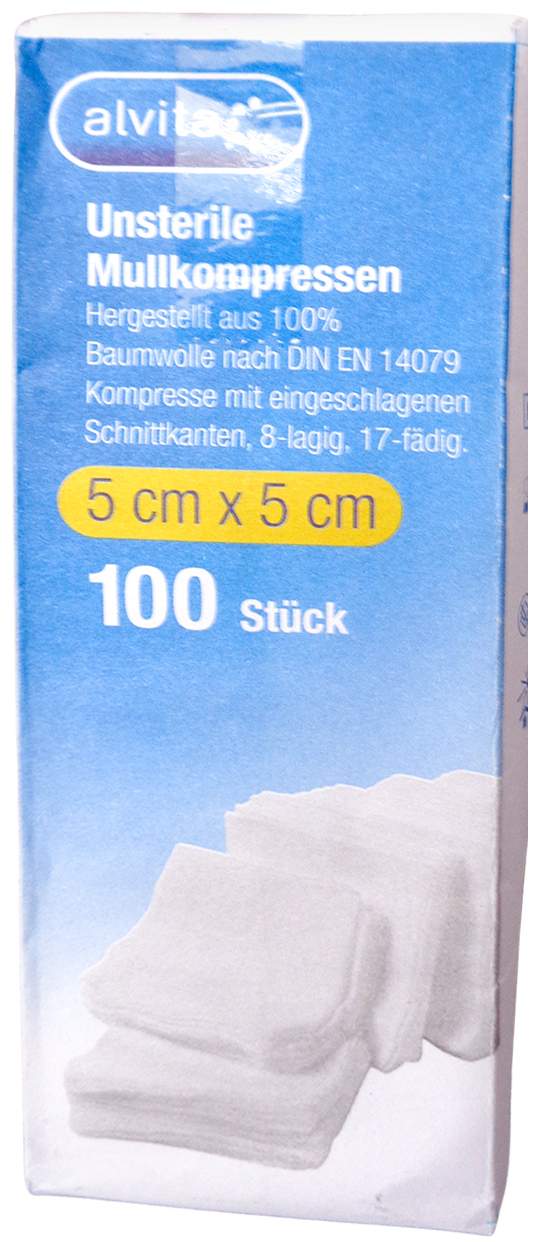 Alvita Mullkompressen Unsteril 5x5 cm