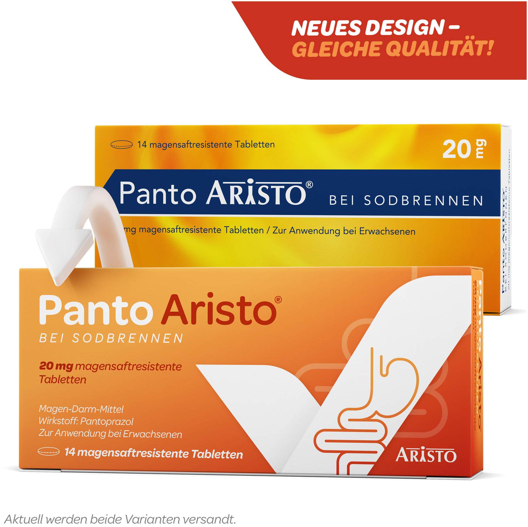 Panto Aristo bei Sodbrennen 20 mg 14 magensaftresistente Tabletten